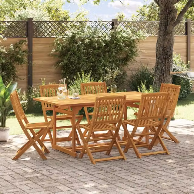 Set da Pranzo da Giardino 7pz 180x90x75cm Legno Massello Acacia 3321530