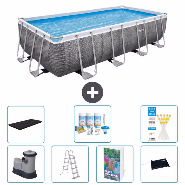 Bestway Power Steel, piscina rettangolare - 549x274x122 cm - 6 pezzi, modello S632
