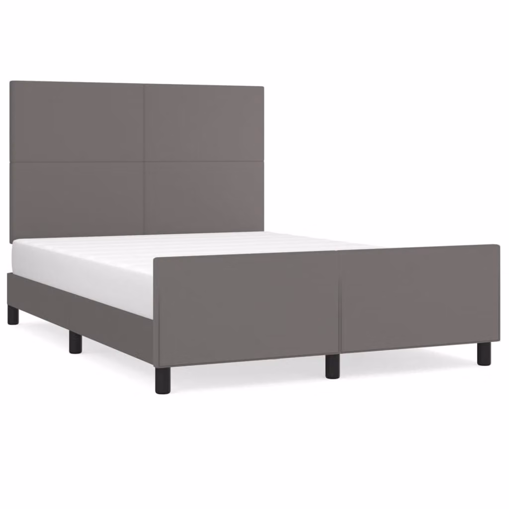 Giroletto con Testiera Crema 140x190 cm in Pelle finta