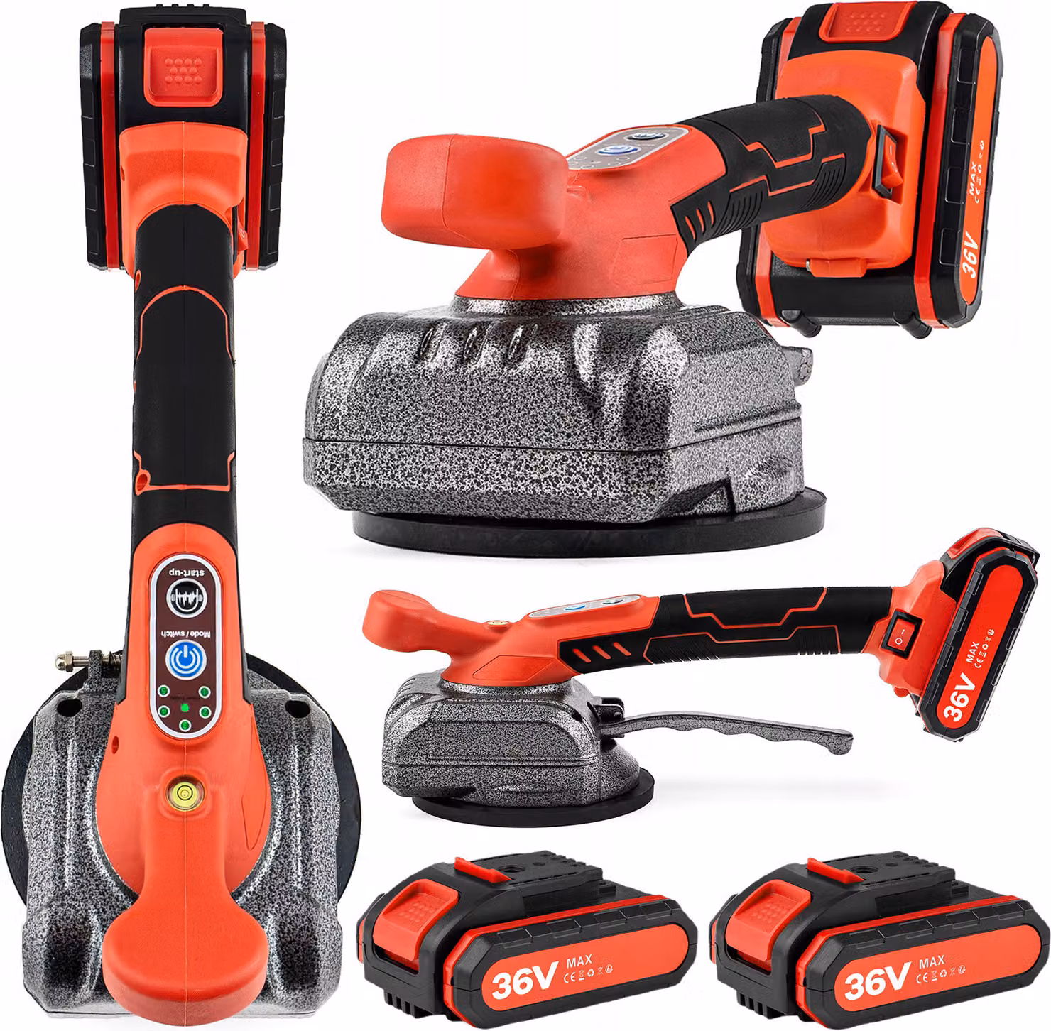 Aspiratore vibrante HDeye per livellare le piastrelle 21V, 5 velocità, 130 mm, 2 batterie