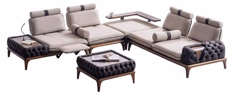 Luxus Ecksofa Eckcouch Polster Sofa Eckgarnitur Couchen Möbel Wohnlandschaft