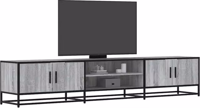 Mobile Porta TV Industrial vidaXL Grigio in Legno e Metallo L: 210 cm, P: 35 cm, H: 41 cm