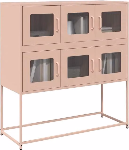 Credenza-Buffet-Armadio da cucina Rosa 100,5x39x107 cm in Acciaio Laminato a Freddo 106250