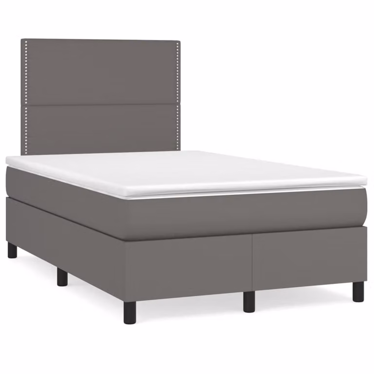 vidaXL Giroletto con Materasso Ibrido e LED Grigio L/P/H: 120 x 200 x 123 cm