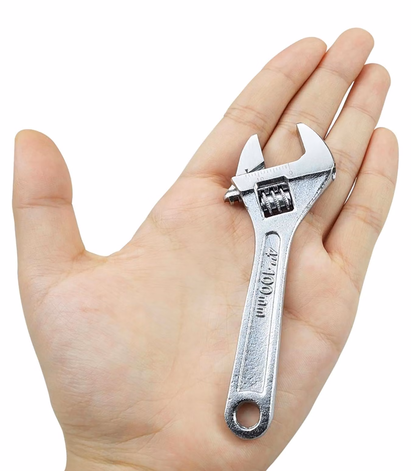Chiave a rullino - Chiave regolabile mini - Acciaio - Argento - 10 x 3 x 1 cm
