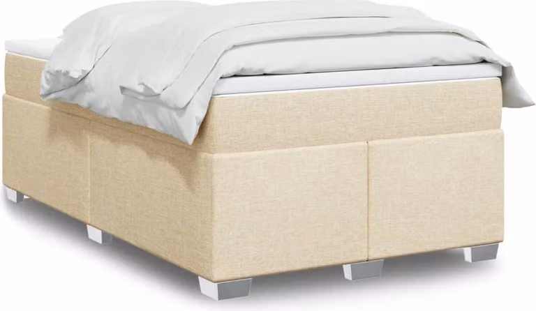 Maison Exclusive - Letto boxspring con materasso Crema 120x190 cm Tessuto