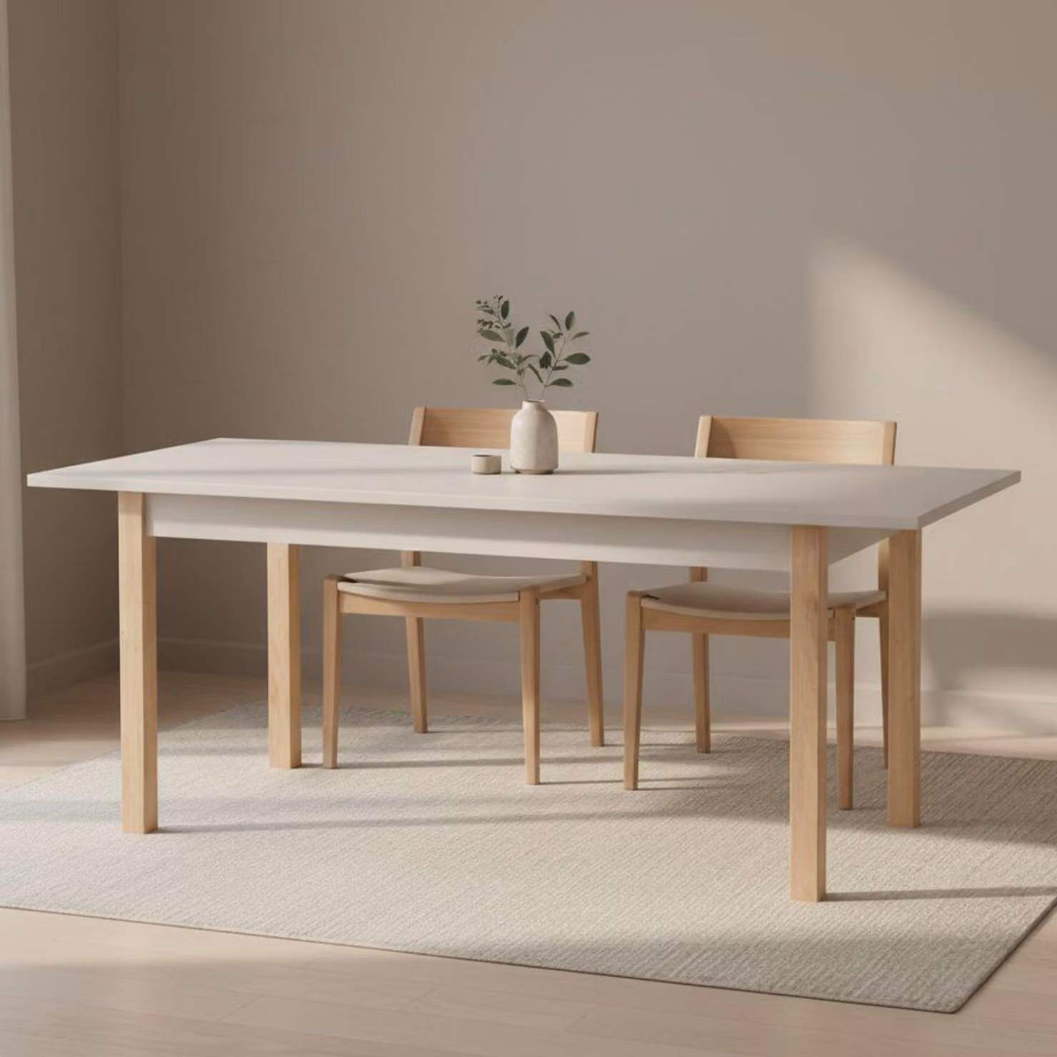 Dmora Tavolo Allungabile Bulzi 160x80x77h cm Beige, 8 Posti Allungabile