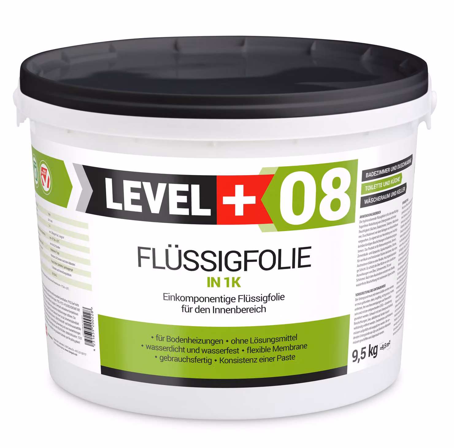 Pellicola liquida per l'impermeabilizzazione interna dei bagni 9,5 kg Level+08