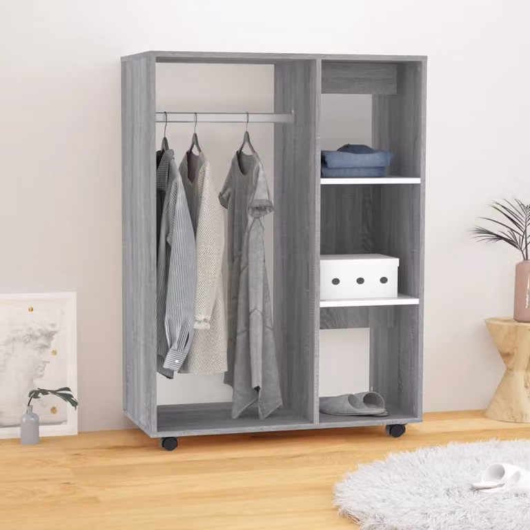 The Living Store Armadio Grigio Sonoma 80x40x110 cm Materiale legno