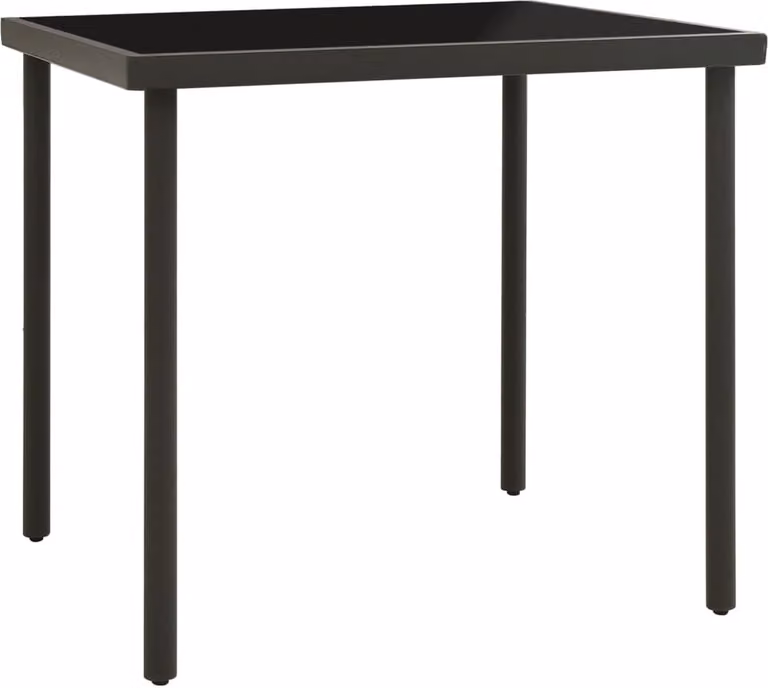 Tavolo da Pranzo per Esterni Antracite 80x80x72cm Vetro Acciaio