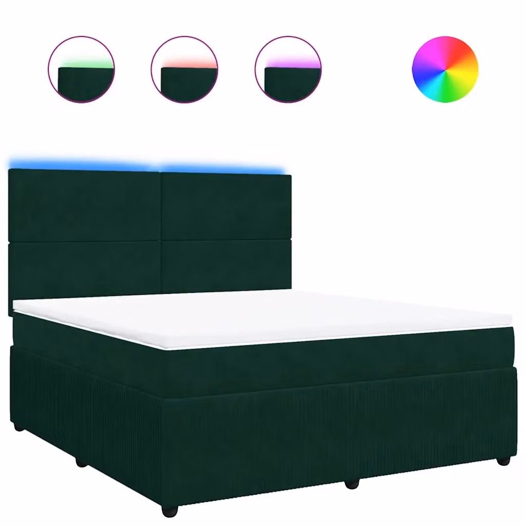 Letto Ibrido vidaXL con Struttura in Legno di Pino e Rivestimento in Velluto Verde e Bianco, L 180 cm x P 200 cm – 2