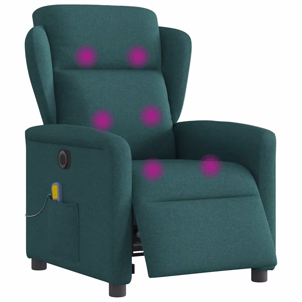 Poltrona Reclinabile Elettrica Relax vidaXL in Tessuto Verde con Braccioli – 2