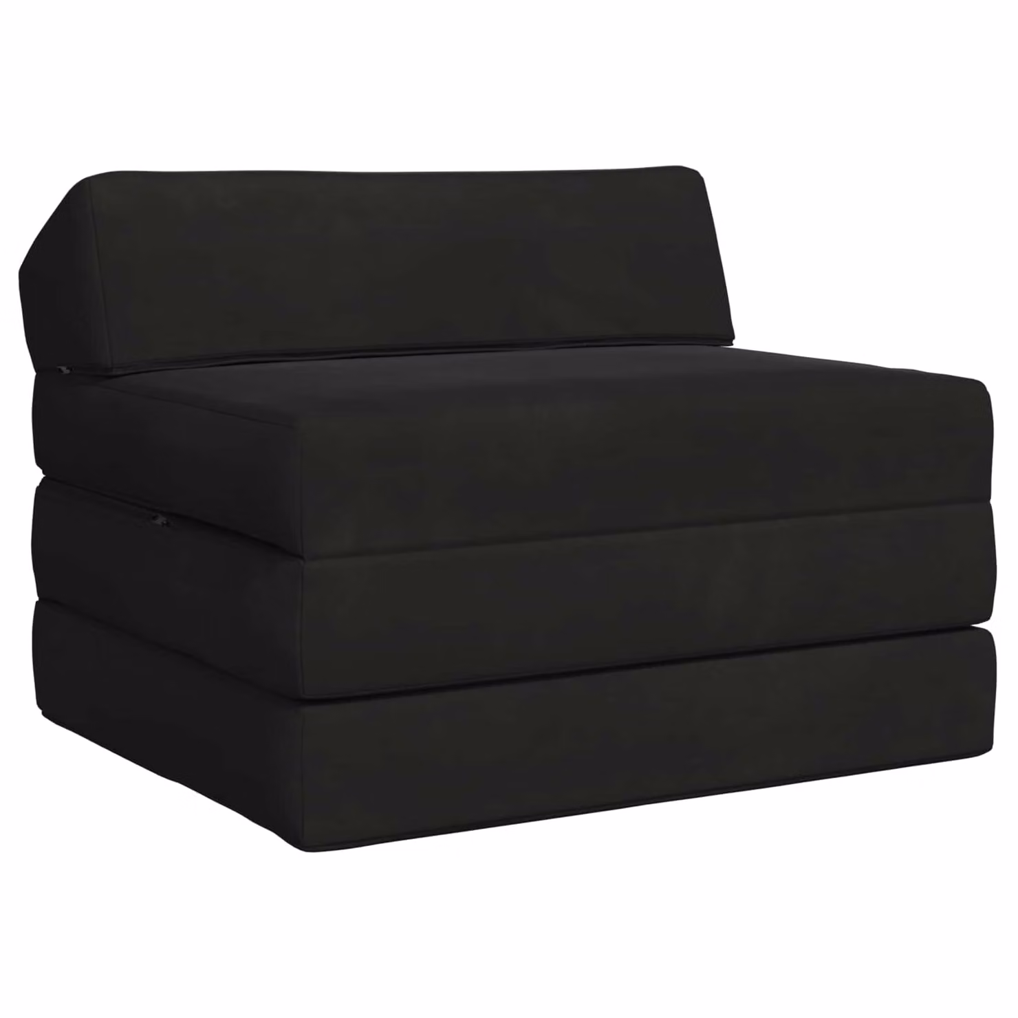 vidaXL Divano Letto Pieghevole in Velluto Nero L: 200 cm, P: 70 cm, H: 10 cm