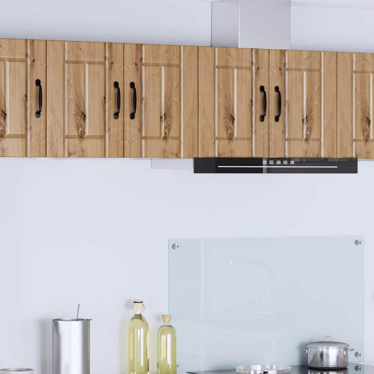 Set di 2 armadietti a muro LUCCA vidaXL in stile moderno, colore marrone, con ante a battente e ripiani interni
