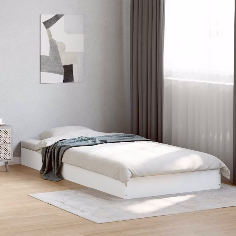 Struttura letto a pavimento moderna vidaXL in legno bianco L/P/H: 200 x 80 x 83 cm