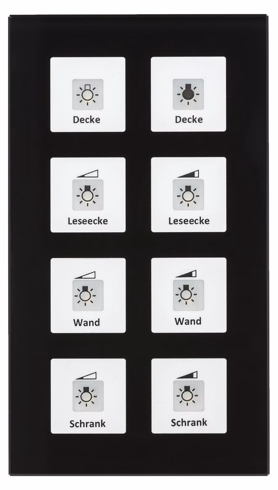 MDT BE-GT08S.01 Pulsante in vetro Plus 8gang nero (BE-GT08S.01)