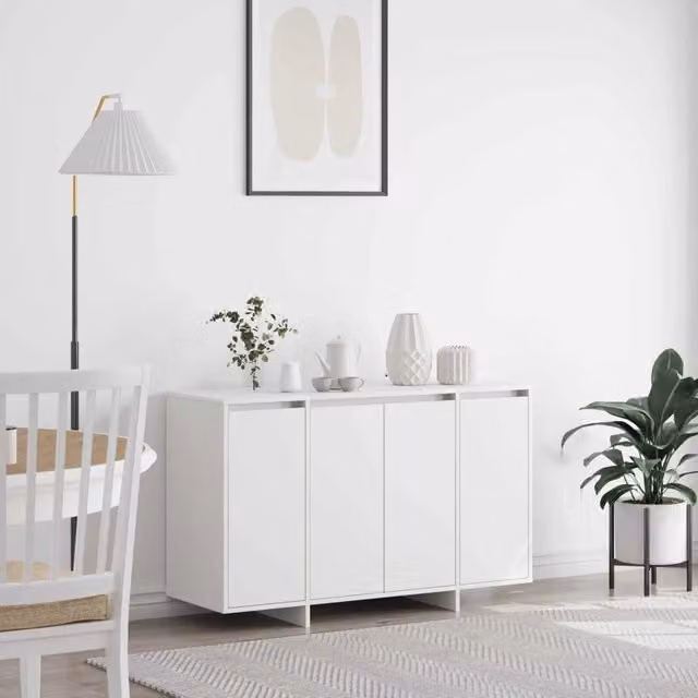 Credenza moderna vidaXL in legno MDF bianco L/P/H: 120 x 41 x 75 cm