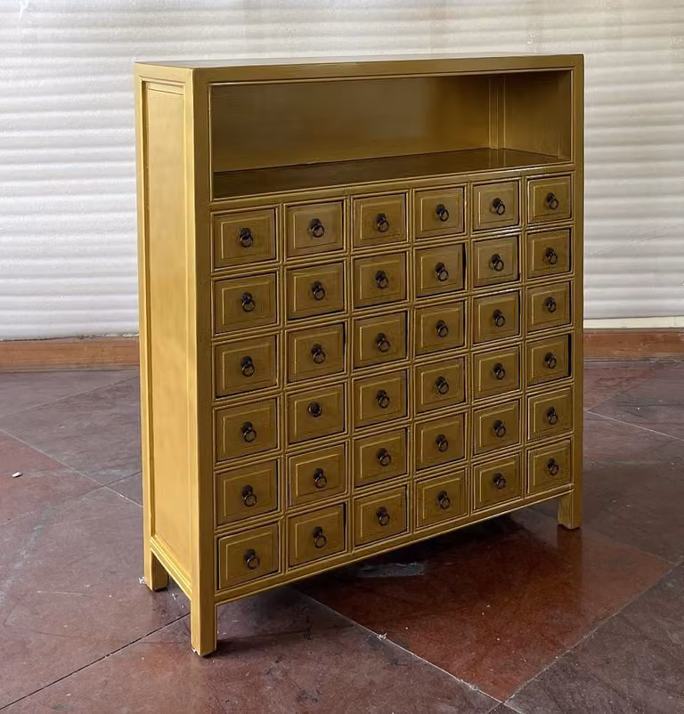 Antico mobile speziale con 36 cassetti larghezza90cm x altezza105cm oro