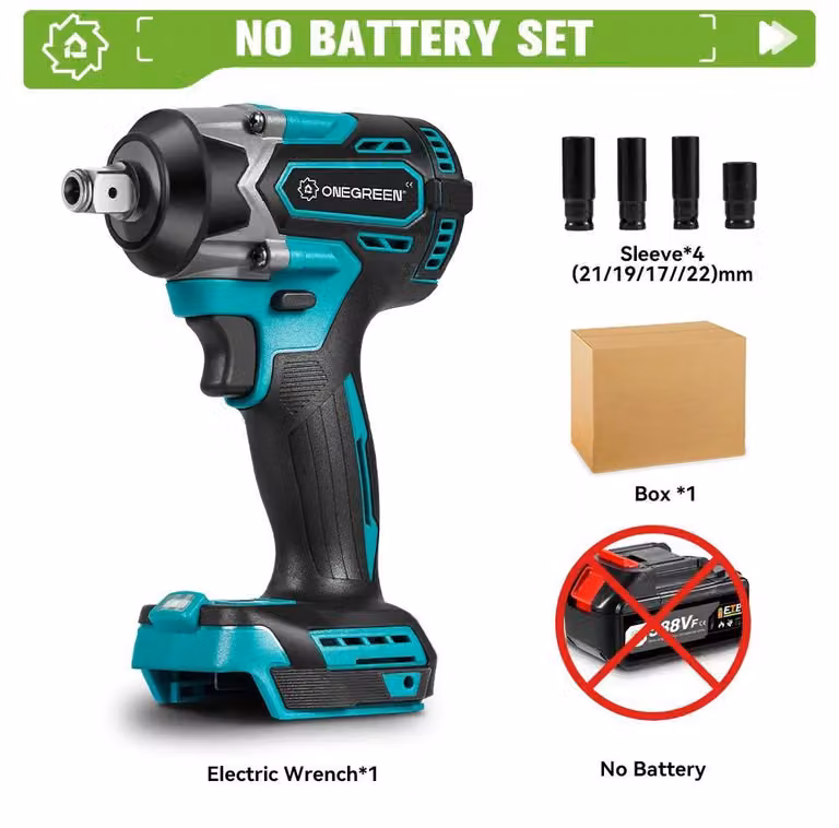 Avvitatore a impatto Avvitatore a impatto a batteria - Senza fili - Coppia 1000 Nm - Motore brushless - Senza batteria - Oro