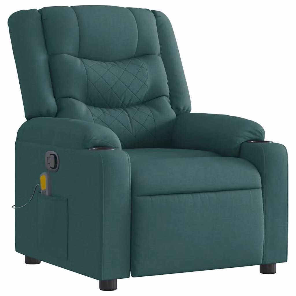 Poltrona Reclinabile Relax vidaXL in Tessuto Verde con Braccioli e Regolazione Manuale – 2