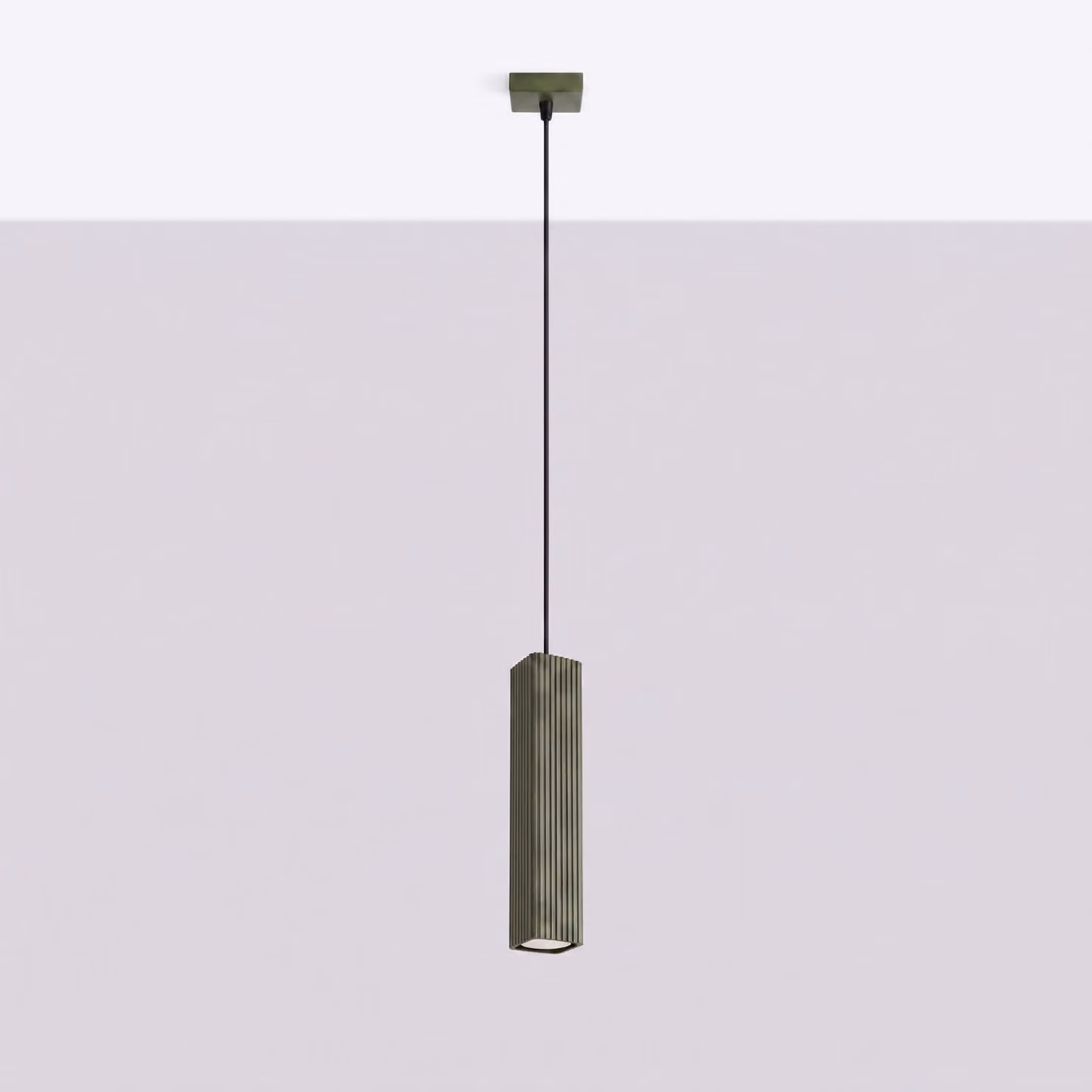 Lampada a sospensione RAYO 1 verde oliva 1xGU10 10W alluminio 118x8x8cm Sollux Lighting