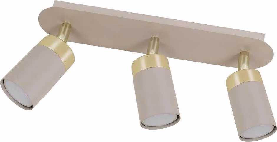 Lampada da soffitto moderna, strisce color oro cashmere, faretti decorativi orientabili, 3xGU10 10W JOKER CASHMERE Milagro
