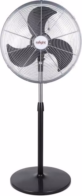 Ventilatore a piantana Ralight in metallo argento con funzione oscillazione, diametro 45 cm