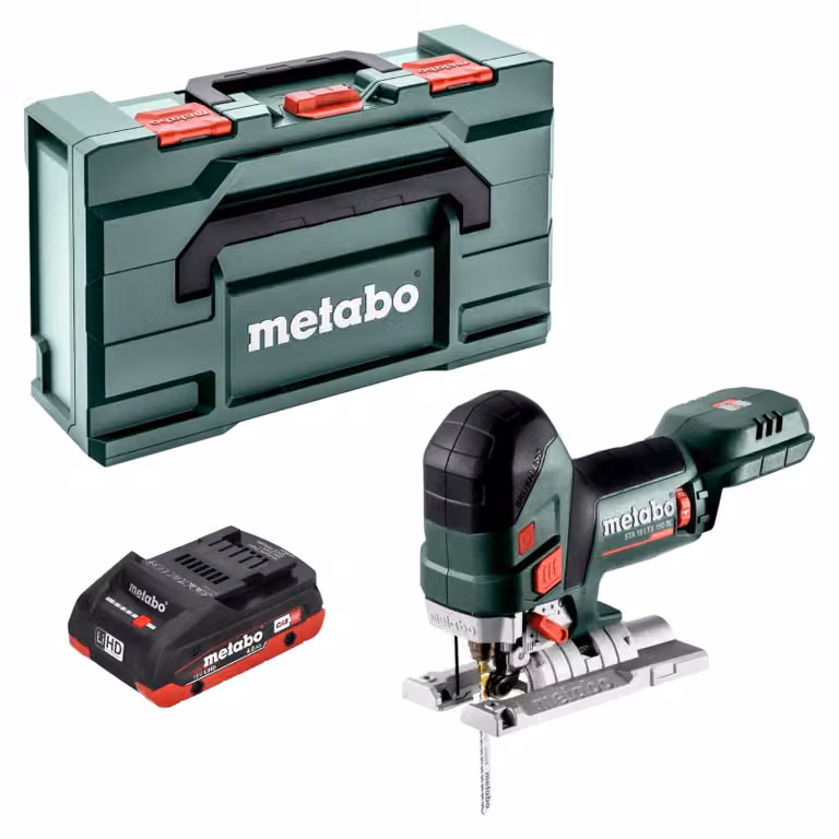 Sega a gattuccio a batteria Metabo STA 18 LTX 150 BL 18 V 150 mm Brushless + 1x batteria LiHD 4,0 Ah + Metabox - senza caricabatterie