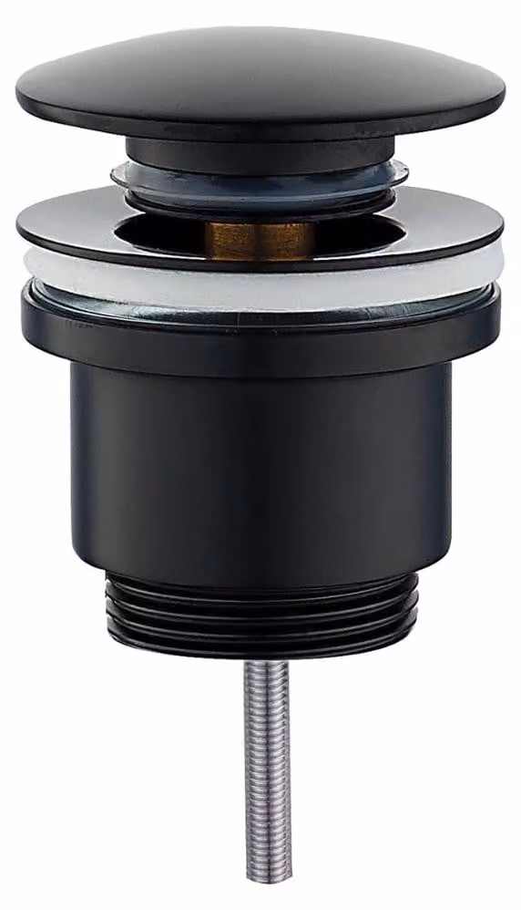 Schläfer 4051101- Piletta di scarico click-clack in Ottone Nero Opaco Misure 1"1/4 universale con tappo tondo per Lavabo Bagno e Bidet, Tappo di Scarico 4051101 per Lavandino