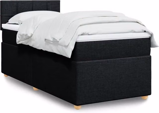 Letto Ibrido con Materasso vidaXL in Tessuto Nero e Bianco L/P/H: 90 x 190 x 100,5 cm – 1