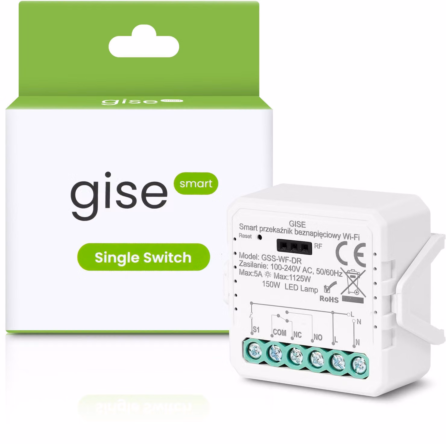 GISE Smart Modulo relè singolo senza potenziale WiFi | Tuya | GSS-WF-DR