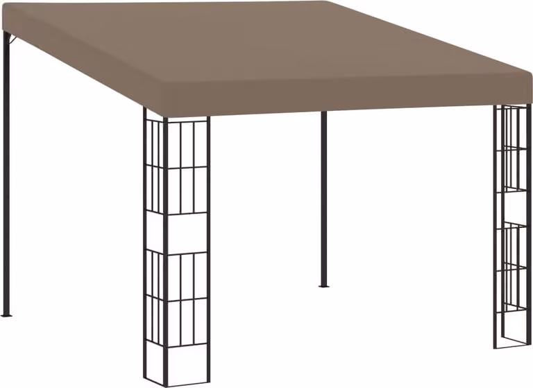 The Living Store Gazebo da parete 3x3 m Tessuto Taupe