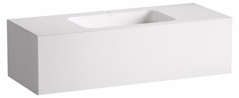 LAUFEN FOLIO Plan de toilette, rectangulaire, 1 tiroir, 1 trou pour robinetterie, sans trop-plein, 1254x500x350mm, H580FO55251111, H580FO55251111