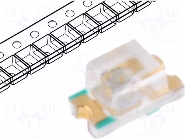 2 LED, 3,5÷4V, 0603, 1,6x0,8x0,6mm, 95÷145 mcd, verde, 140°, SMD, 20mA, LL-S190PGC-G51B