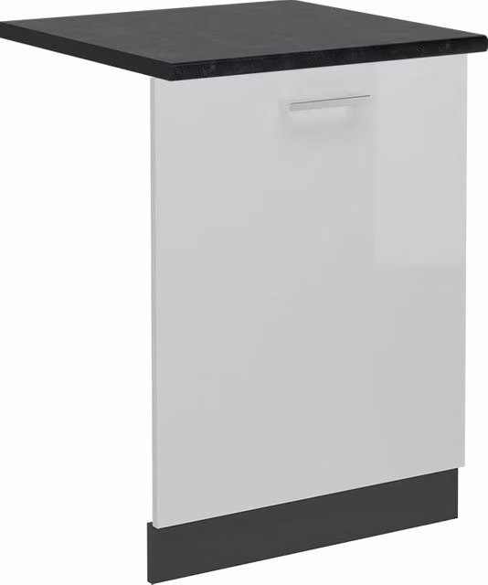 Pannello frontale Vicco R-Line in plastica Bianco lucido e Antracite, Larghezza: 60 cm