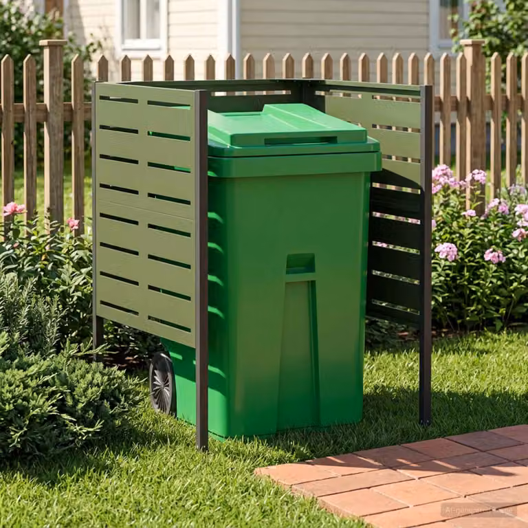 Paravent per bidone della spazzatura vidaXL in acciaio, disponibile in verde o antracite, L 85 x P 85 x H 113 cm