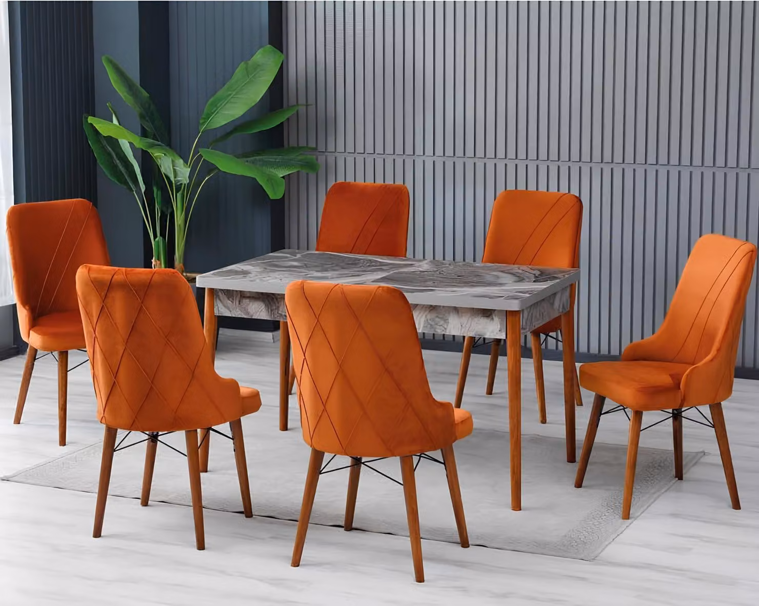 Set di 6 sedie imbottite moderne per la sala da pranzo, confortevoli e stabili