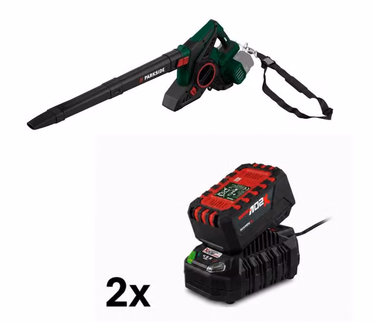 Parkside PLSA 40-LI: soffiatore/aspiratore a batteria con trituratore integrato e sacco di raccolta laterale
