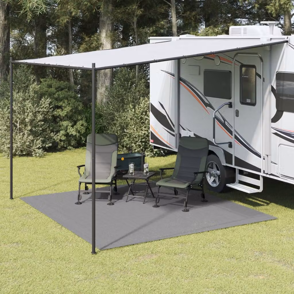vidaXL Tappeto da tenda antracite resistente ai raggi UV e antiscivolo, 300 x 300 cm