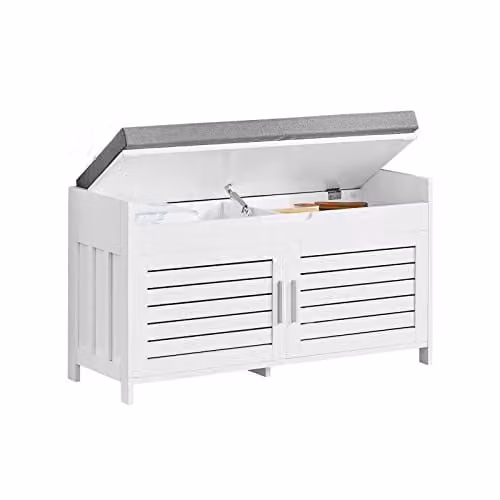 SoBuy Panca scarpiera con 2 ante 90x33x50cm per ingresso