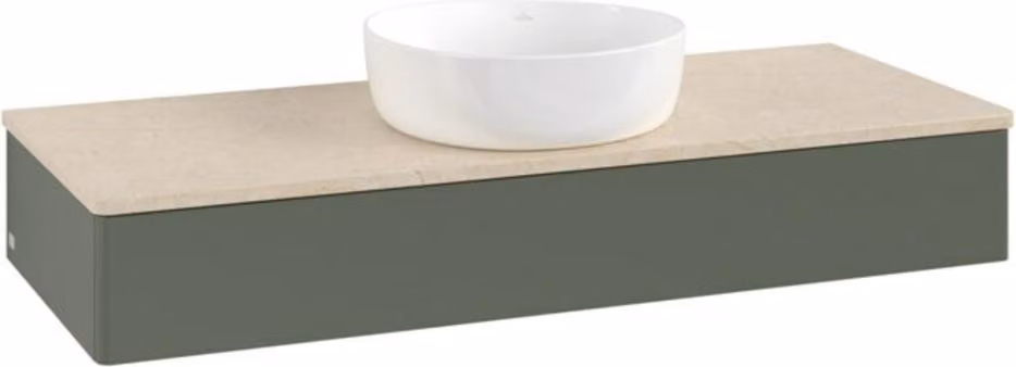 Mobiletto V&B senza struttura frontale Antao 120x19x50cm, WBP botti., lea gre. m Lac