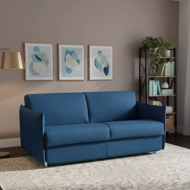 Trovo Divano Letto 2 Posti Sfoderabile Made in Italy Blu L: 180 cm, P: 95 cm – 1