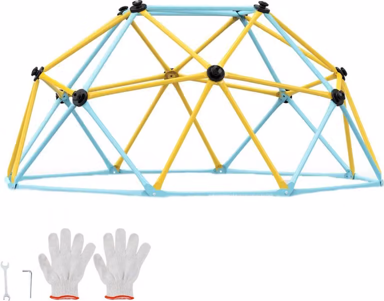 Cupola di arrampicata 1,80 m - Centro giochi geometrico per bambini dai 3 ai 9 anni - Telaio di arrampicata con capacità di carico di 272 kg - Maniglia di arrampicata - Attrezzatura ludica per giardino e cortile