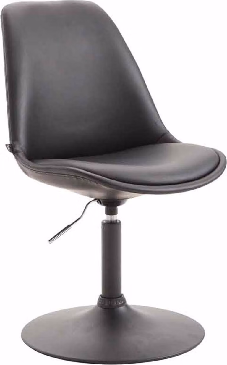 Sedia da pranzo in ecopelle - Sedia moderna - Altezza regolabile e girevole a 360° | Colore: Nero | Colore base: Nero