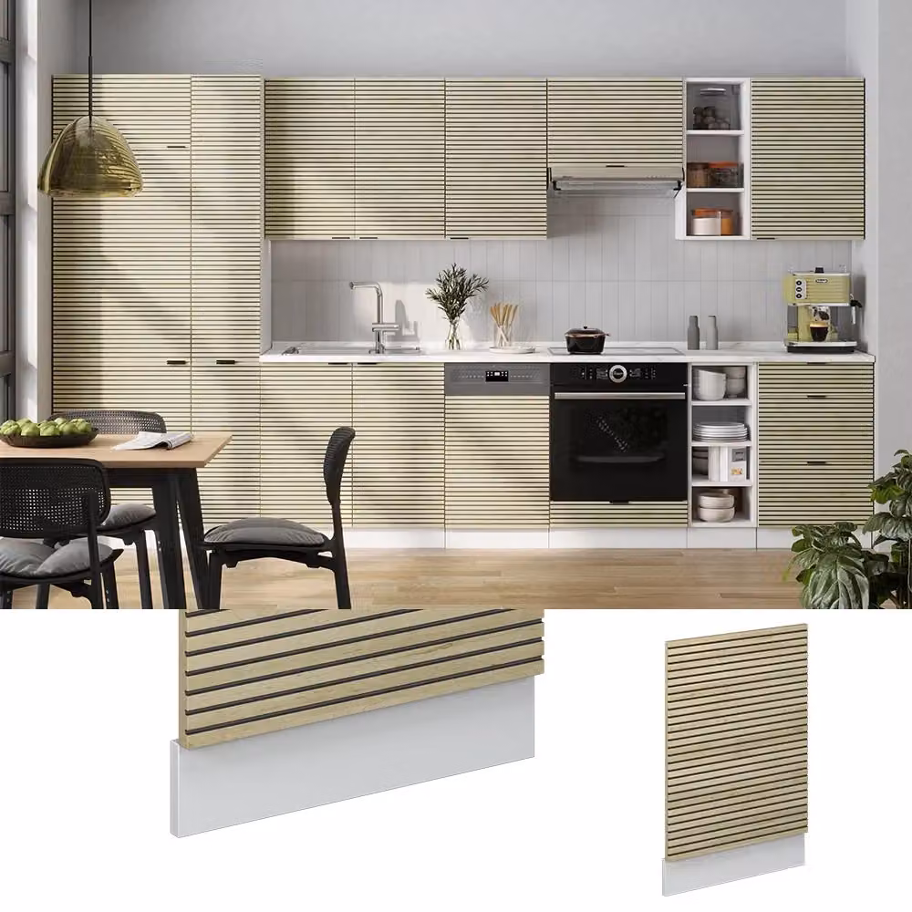 Pannello frontale Vicco Fame-Line in quercia e bianco con PL antracite, Larghezza: 45 cm – 2