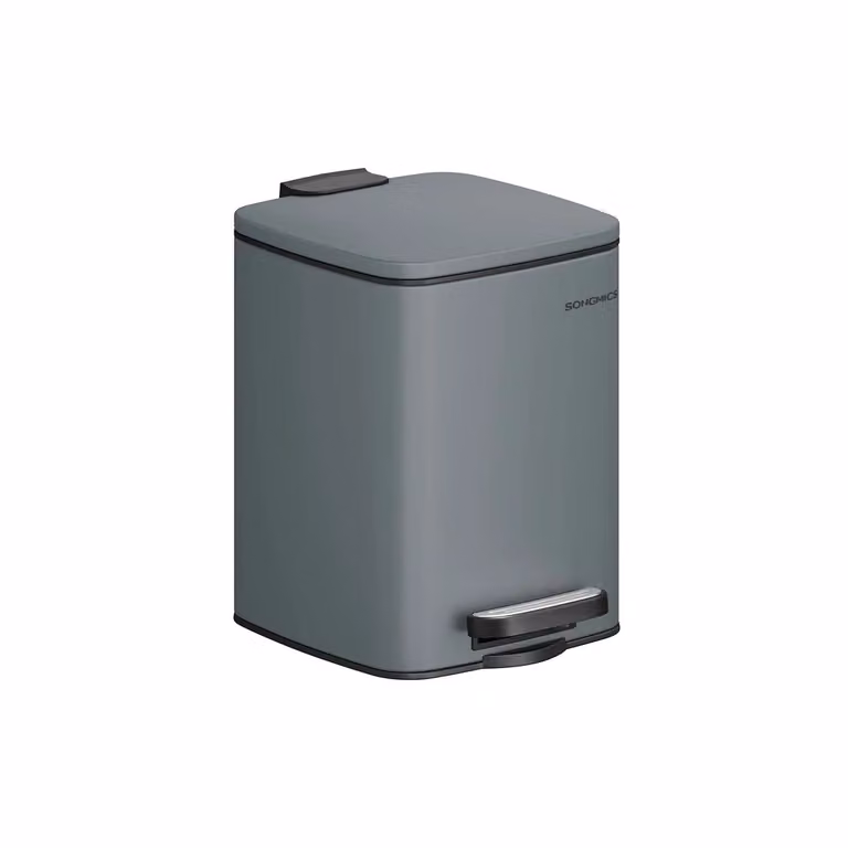 Pattumiera da Bagno Compatta per Piccolo Spazio, Grigio Ardesia / 6 L (25,5H cm)
