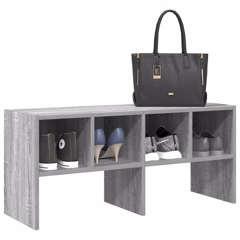 Scarpiera moderna vidaXL Grigio con ripiani interni L: 89,5 cm, P: 30 cm, H: 40 cm