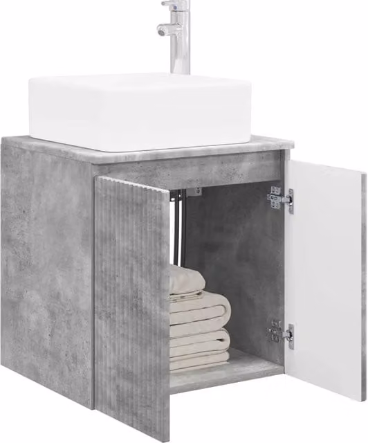 Mobile Lavabo | Armadio Lavabo da Parete Grigio Cemento 49,5 x 41 x 63 cm