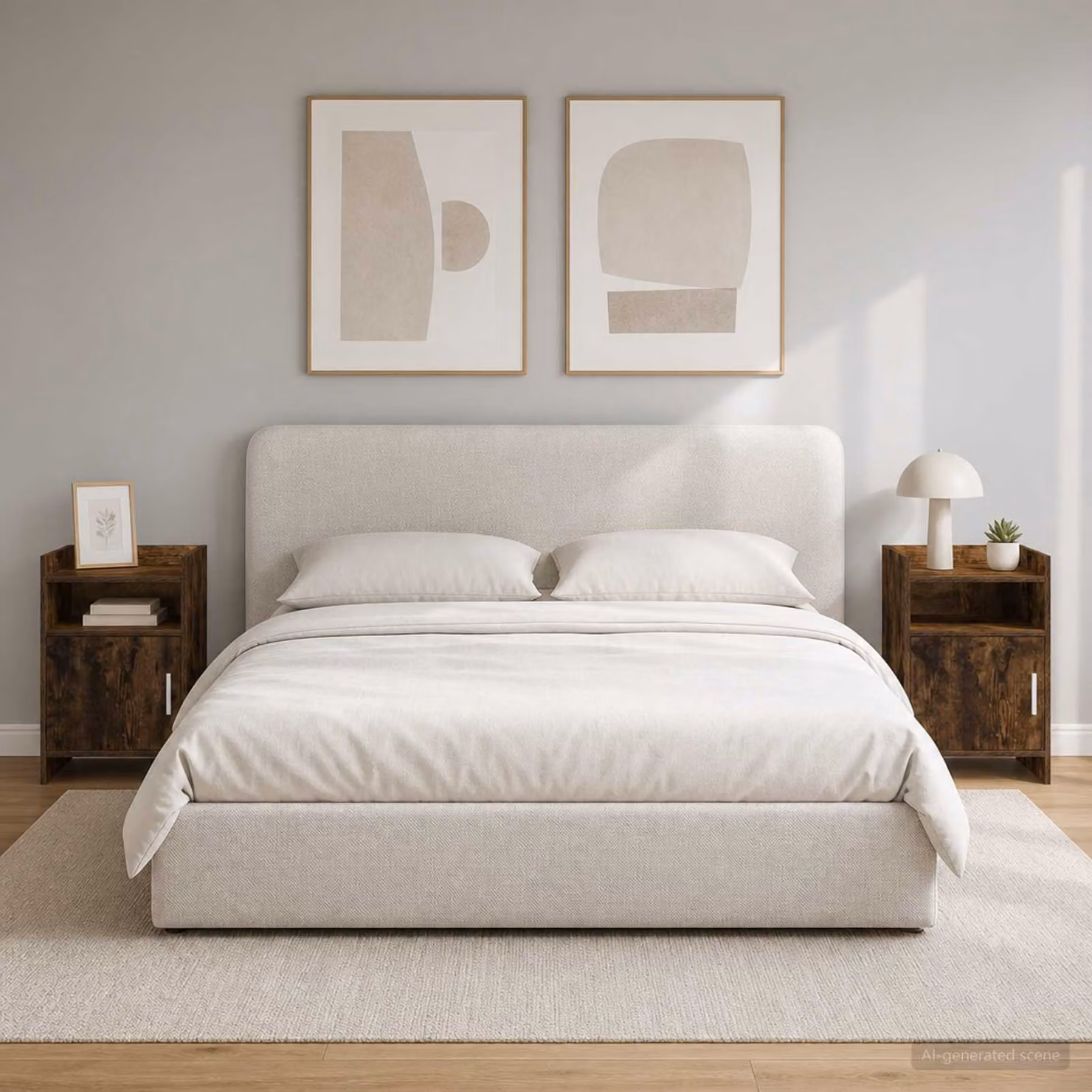 Set di 2 comodini vidaXL in legno e metallo color marrone, L 40 cm x P 36 cm x H 60 cm