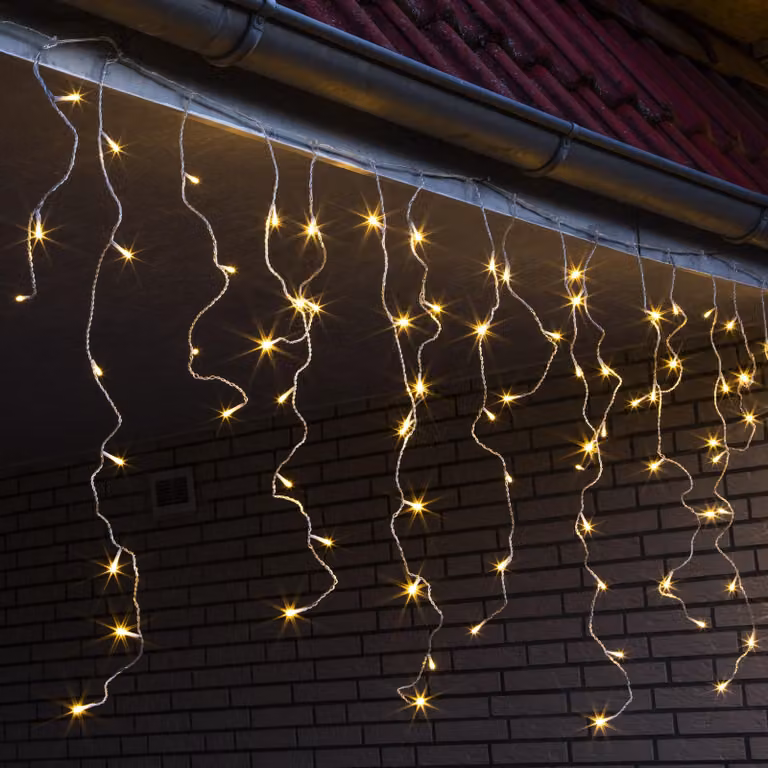 Tenda luminosa a LED "Eisregen", 200 LED, luce bianca calda